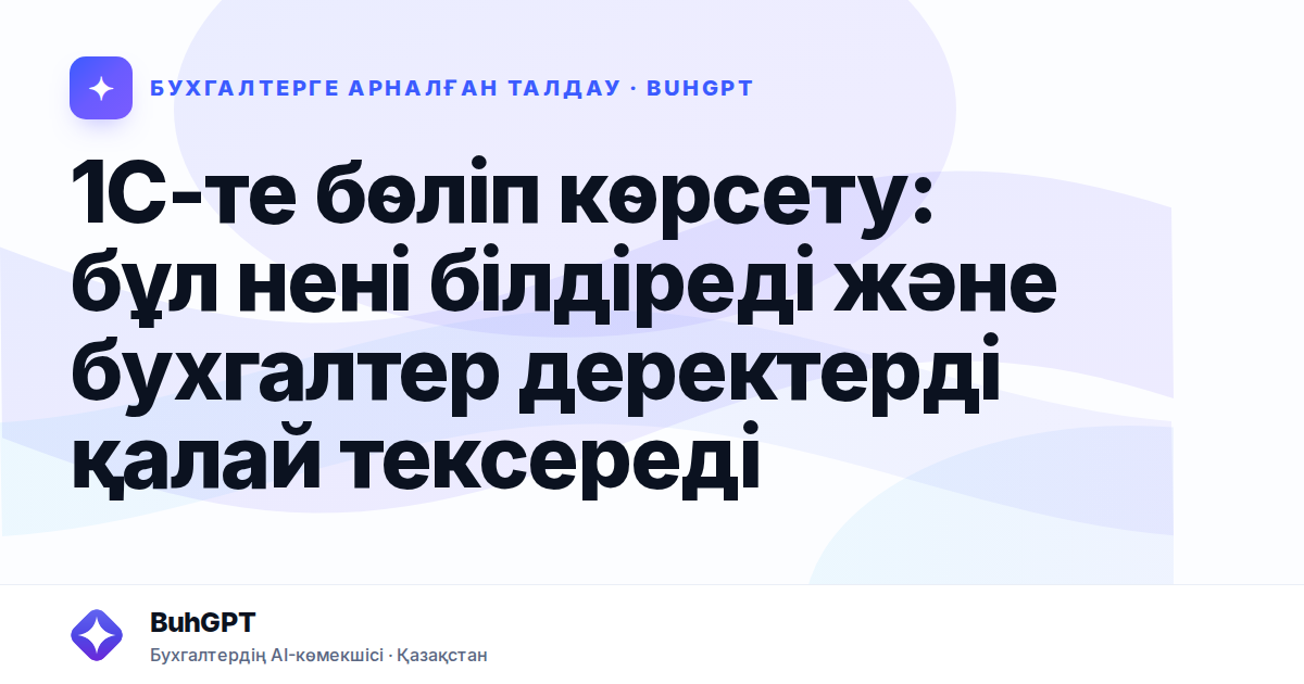 1С-те бөліп көрсету: бұл нені білдіреді және бухгалтер деректерді қалай тексереді