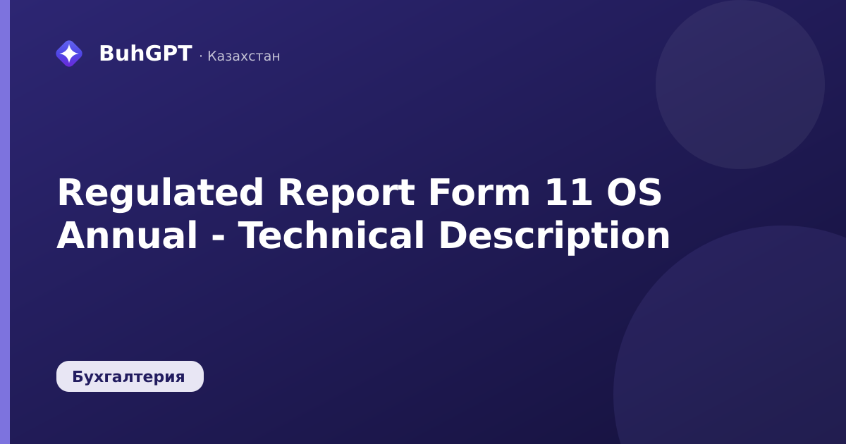 Regulated Report Form 11 OS Annual - Technical Description