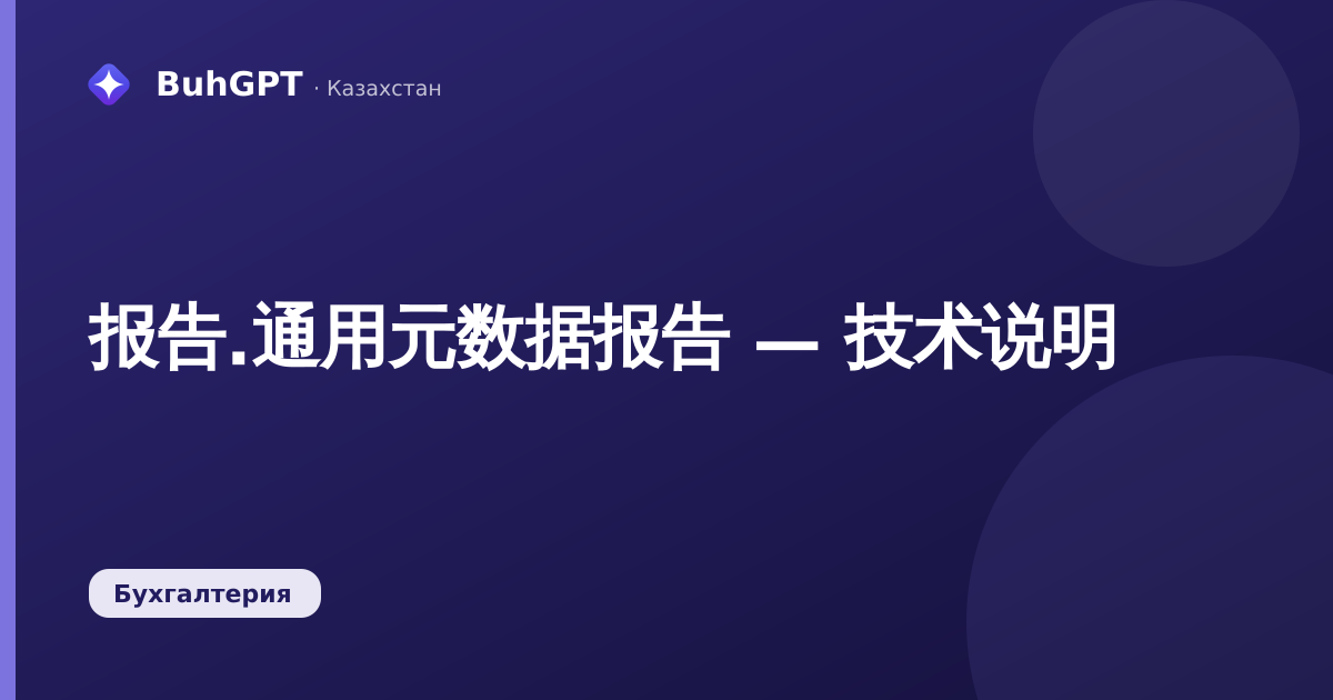 报告.通用元数据报告 — 技术说明