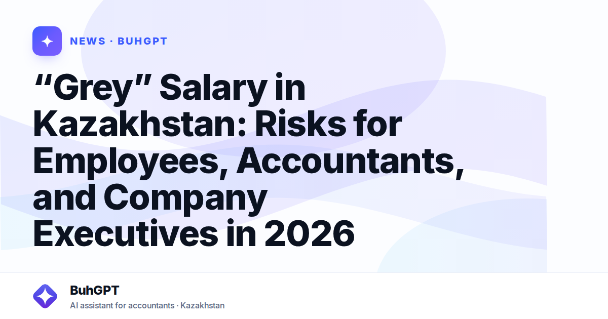“Grey” Salary in Kazakhstan: Risks for Employees, Accountants, and Company Executives in 2026