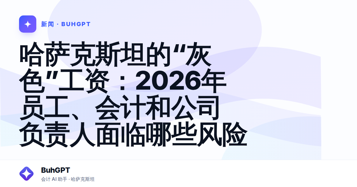 哈萨克斯坦的“灰色”工资：2026年员工、会计和公司负责人面临哪些风险