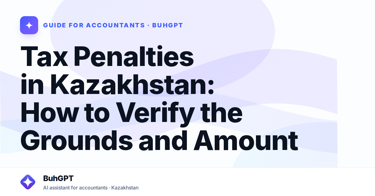 Tax Penalties in Kazakhstan: How to Verify the Grounds and Amount