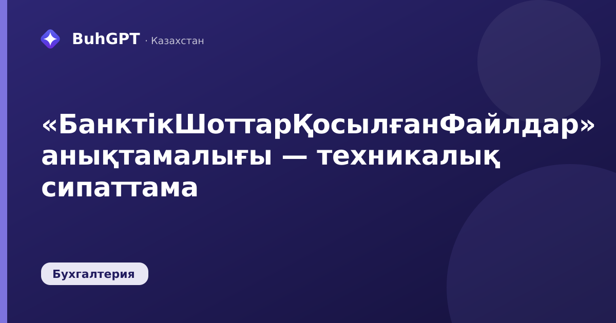 «БанктікШоттарҚосылғанФайлдар» анықтамалығы — техникалық сипаттама