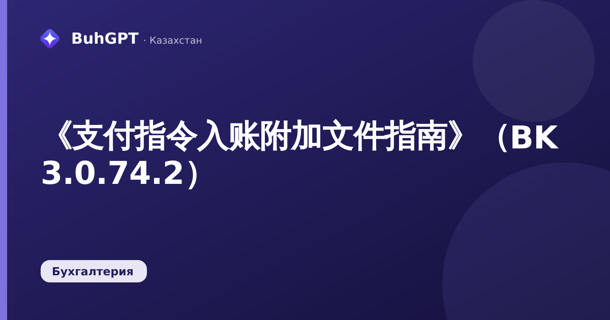 《支付指令入账附加文件指南》（BK 3.0.74.2）