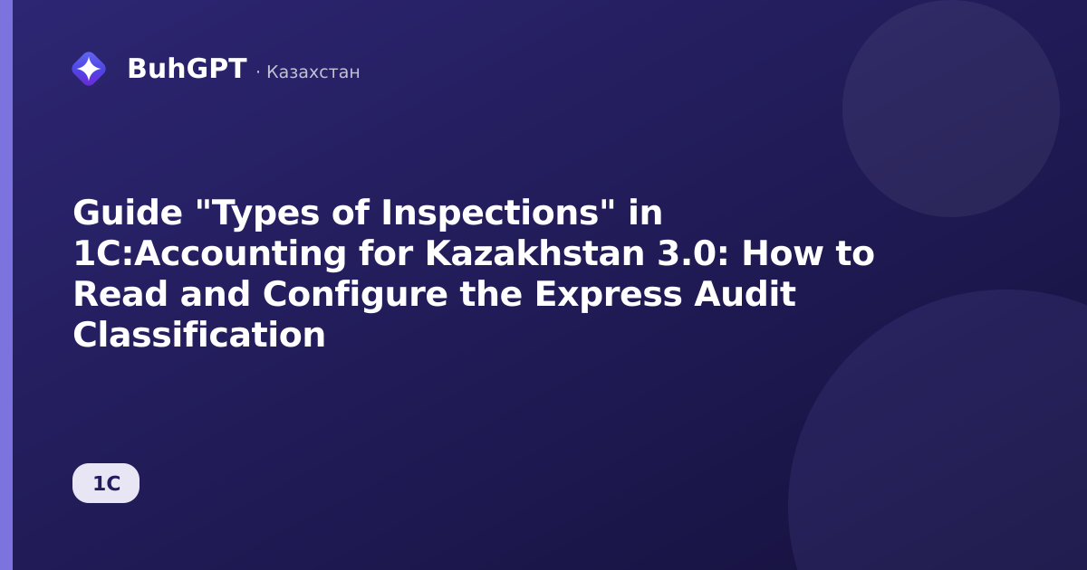 Guide "Types of Inspections" in 1C:Accounting for Kazakhstan 3.0: How to Read and Configure the Express Audit Classification