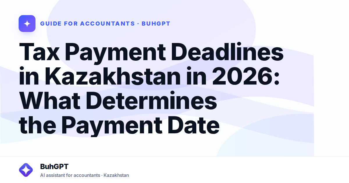 Tax Payment Deadlines in Kazakhstan in 2026: What Determines the Payment Date
