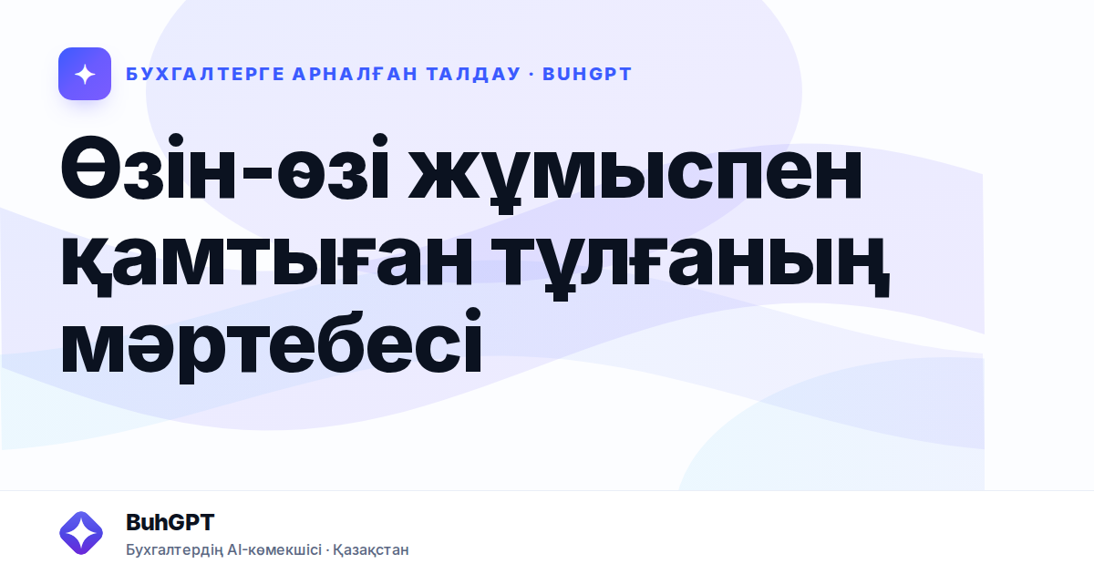 Өзін-өзі жұмыспен қамтыған тұлғаның мәртебесі