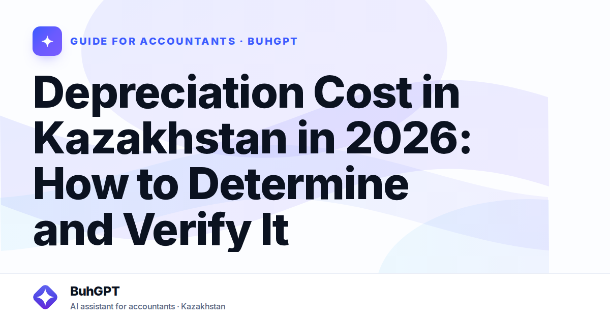 Depreciation Cost in Kazakhstan in 2026: How to Determine and Verify It