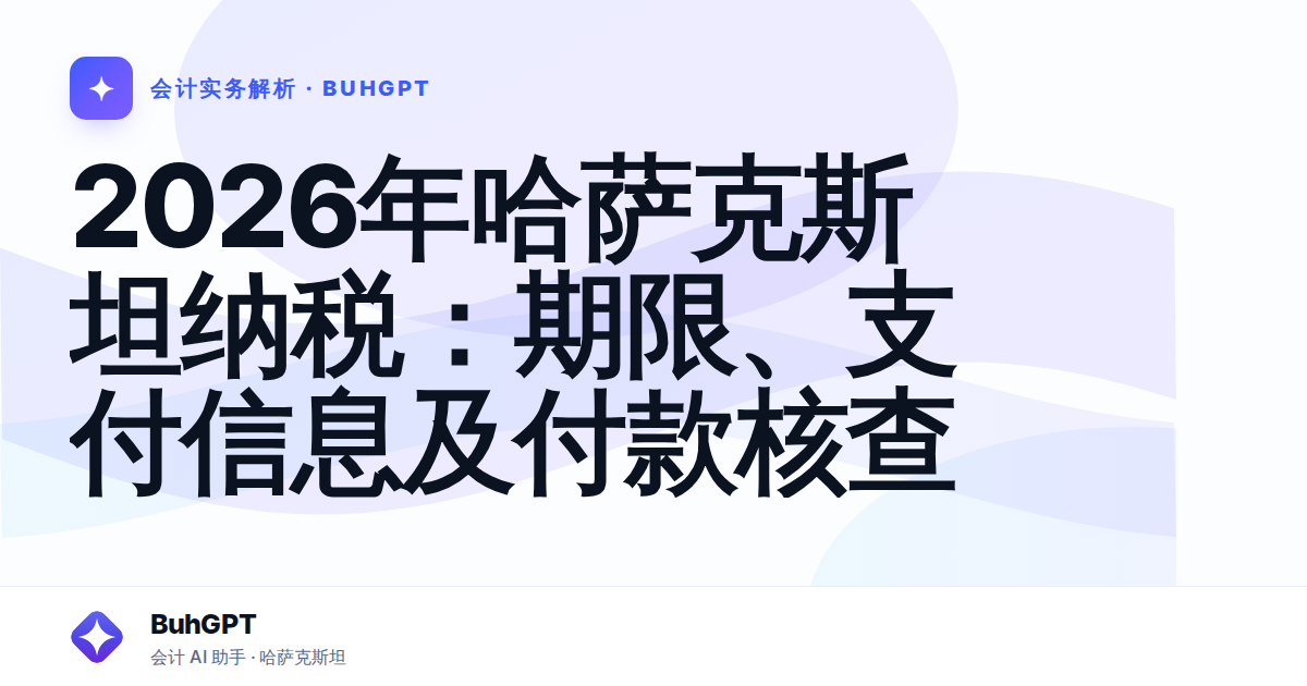 2026年哈萨克斯坦纳税：期限、支付信息及付款核查