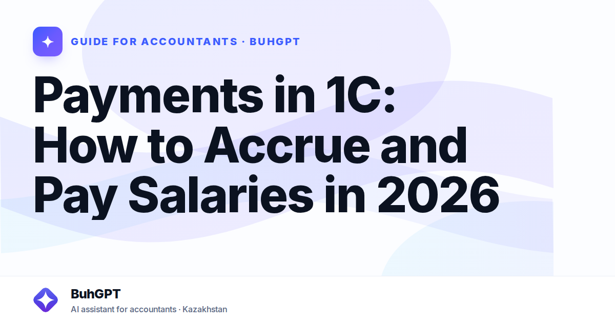 Payments in 1C: How to Accrue and Pay Salaries in 2026