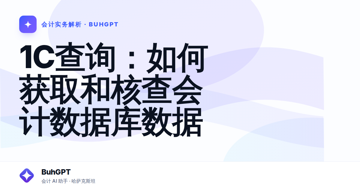 1C查询:如何获取和核查会计数据库数据